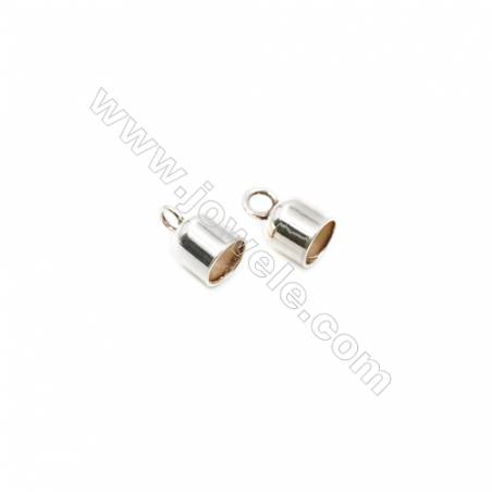 925 Sterling Silver Cord Ends  Size: 6x6mm  inner Diameter 5mm  Hole 2mm  30pcs/pack