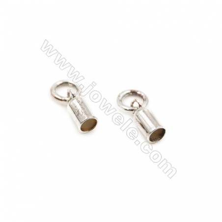 925 Sterling Silver Cord Ends  Size: 3x5.2mm  inner Diameter 2.5mm  Hole 3mm  30pcs/pack