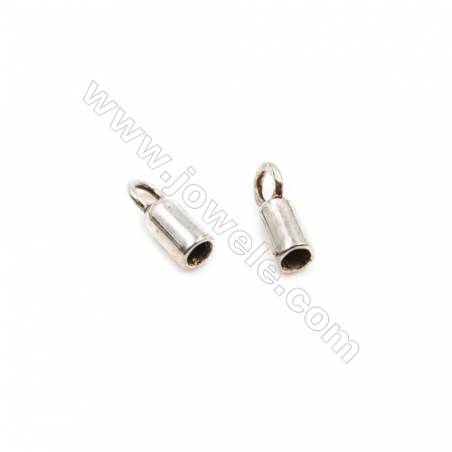 925 Sterling Silver Cord Ends  Size: 1.5x3mm  inner Diameter 1.25mm  Hole 1mm  110pcs/pack
