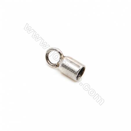 925純銀項鏈扣皮繩扣配件 尺寸 2x3毫米 內徑 1.75毫米 孔徑 1.5毫米 100個/包