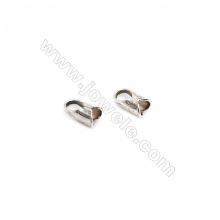 925 Sterling Silver Cord Ends  Size: 3x6mm  inner Diameter 2.5mm  Hole 2.5mm  110pcs/pack