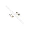 925 Sterling Silver Cord Ends  Size: 3x6mm  inner Diameter 2mm  Hole 2mm  80pcs/pack