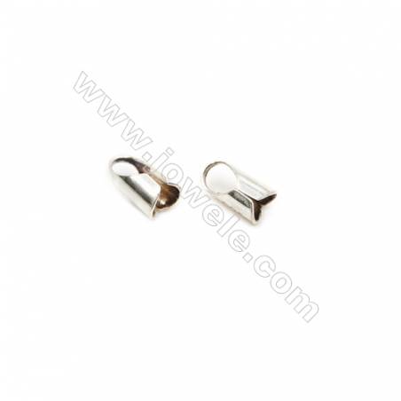 925 Sterling Silver Cord Ends  Size: 4x7mm  inner Diameter 3mm  Hole 3mm  70pcs/pack