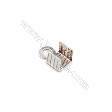 925 Sterling Silver Cord Ends  Size: 5x6mm  Hole 2.5mm  30pcs/pack