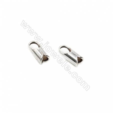 925 Sterling Silver Cord Ends  Size: 4x8mm  inner Diameter 2mm  Hole 2.5mm  40pcs/pack
