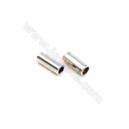 925 Sterling Silver Tube  Size: 2x5mm  Hole 1.5mm  140pcs/pack