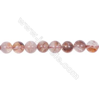 Wholesale 10mm pink gemstones blood rose quartz round loose beads for jewelry making  hole 1mm  38 beads/strand  15~16‘’ 