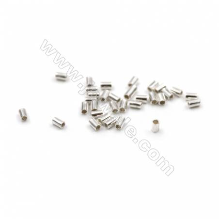 925 Sterling Silver Tube  Size: 1x2mm  Hole 0.8mm  300pcs/pack
