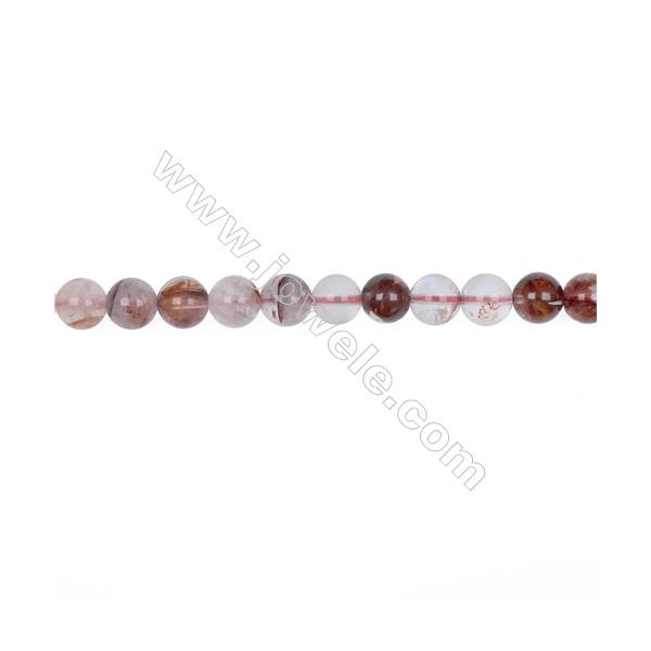 Wholesale 8mm pink gemstones blood rose quartz round loose beads for jewelry making  hole 1mm  49 beads/strand  15~16‘’