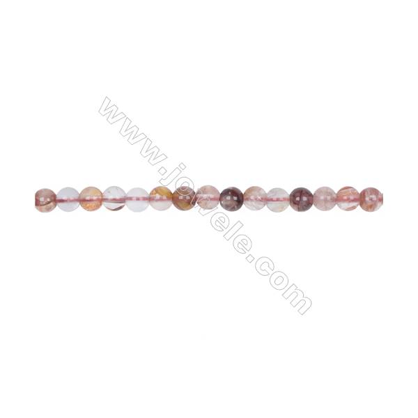Wholesale 6mm pink gemstones blood rose quartz round loose beads for jewelry making  hole 1mm  70 beads/strand  15~16‘’ 
