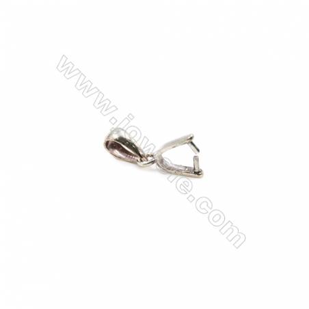 925 Sterling Silver Pinch Bail  Size: 6.5x15mm  Pin 0.7mm  30pcs/pack