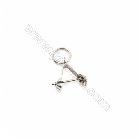 925 Sterling Silver Pinch Bail  Size: 10x14mm  Pin 0.6mm  35pcs/pack