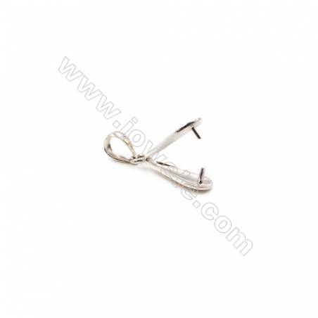 925 Sterling Silver Pinch Bail  Size: 10x17mm  Pin 0.6mm  10pcs/pack