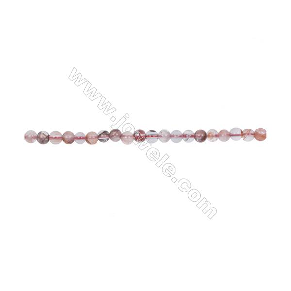 Wholesale 4mm pink gemstones blood rose quartz round loose beads for jewelry making  hole 0.8mm  97 beads/strand  15~16‘’ 