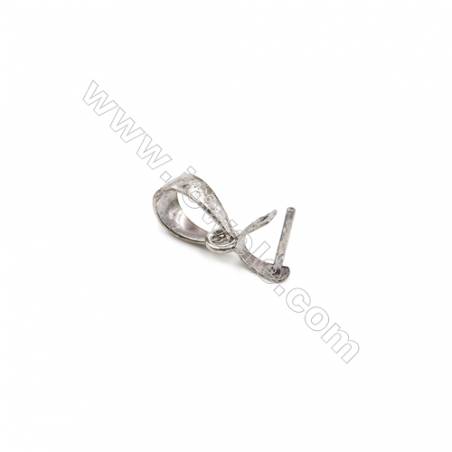 925 Sterling Silver Pinch Bail  Size: 5x10mm  Pin 0.5mm  40pcs/pack