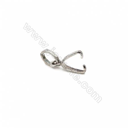 925 Sterling Silver Pinch Bail  Size: 6x14mm  30pcs/pack