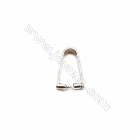 925 Sterling Silver Pinch Bail  Size: 11x18mm  Pin 0.7mm  10pcs/pack