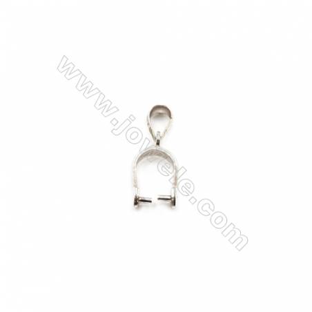925 Sterling Silver Pinch Bail  Size: 7x18mm  Pin 0.8mm  20pcs/pack