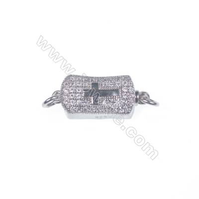Jewelry findjngs DIY 925 sterling silver bar tab clasp platinum plated making necklace bracelet Clasps-83864 x 1pc 5x8x18mm