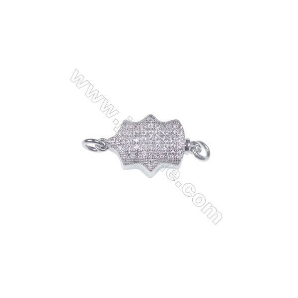 Wholesale oval platinum plated 925 sterling silver box clasps connectors for Pearl Jewelry Making-83863 x 1pc 5x7x17mm