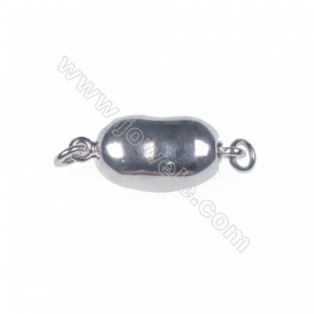 Wholesale oval platinum plated 925 sterling silver box clasps connectors for Pearl Jewelry Making--83755 x 1pc 5x7x16mm