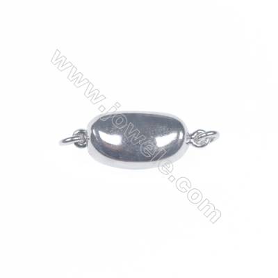 Wholesale oval platinum plated 925 sterling silver box clasps connectors for Pearl Jewelry Making-83757 x 1pc 6x8x18mm