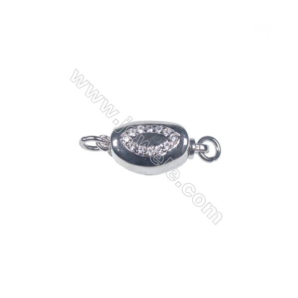 2016 popular silver platinum plated zircon box clasps tab clasp for jewelry making-83849 x 1pc 5x7x15mm