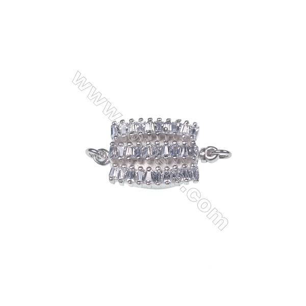 Fancy sterling silver zircon box clasps tab clasp for jewelry making-841149 x 1pc 7x11x19mm