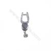 Fancy jewelry sterling silver zircon clip clasps for pendant making-841165 x 1pc 9x25mm