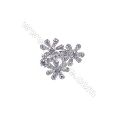 Wholesale sterling silver zircon cllip clasps tab clasp for jewelry making-83918 x 1pc 25x25mm
