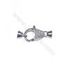 Wholesale 925 sterling silver platinum plated CZ lobster claw clasp connetor for necklace-83837 x 1pc 10x13mm