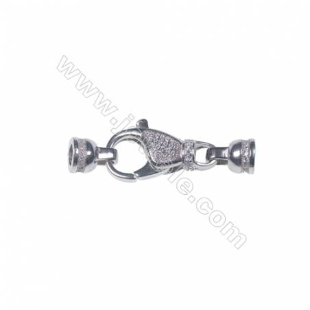 Jewelry findings genuine 925 silver lobster claw clasp fittings connector components -841133 13x23mm x 1pc