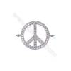 Wholesale peace symbol jewelry findings 925 silver platinum plated necklace connector charms for jewelry making-BS7046  15mm 