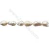 Natural Fresh Water Pearl Beads Strand White Stoned  Size 16~26x14~18mm  Hole 1.0mm   15~16"/strand