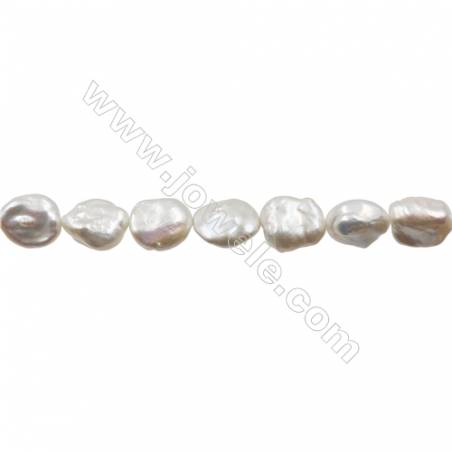 Natural Fresh Water Pearl  White  Size 21~24x11~14 mm  Hole 0.8mm  15~16"/strand