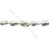 Natural Fresh Water Pearl  White   Size 26~35x16~19 mm  Hole 0.8mm  15~16"/strand