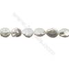 Perles culturelles perles d'eau douce ovale sur fil  Taille 15~17x20~21mm  trou 0.7 mm  x1fil 15~16"
