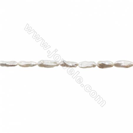 Natural Fresh Water Pearl  Size 16~21x6~7mm  Hole 0.6mm  15~16"/strand