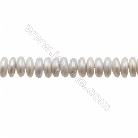 Perles culturelle perles d'eau douce rondelle sur fil Taille 5x13 mm  trou 0.6mm x1fil Environ 15~16"