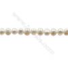Perles culturelles perles d'eau douce blanche sur fil  Taille 3.5~4mm  trou 0.4mm  x1fil 15~16"