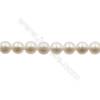 Natural Fresh Water Pearl  White  Size 6.5~7 mm  Hole 0.7mm  15~16"/strand