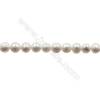 Natural Fresh Water Pearl  White  Size 9~10 mm  Hole 0.7mm  15~16"/strand