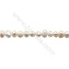 Perles culturelles perles d'eau douce blanche baroque sur fil  Taille 6~7mm  trou 0.7mm x1fil 15~16"