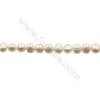 Natural Fresh Water Pearl  White  Size 7~8 mm  Hole 0.7mm  11~12"/strand