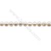 Perles culturelles perles d'eau douce blanche sur fil  Taille 5.5~6mm  trou 0.7mm x1fil 15~16"