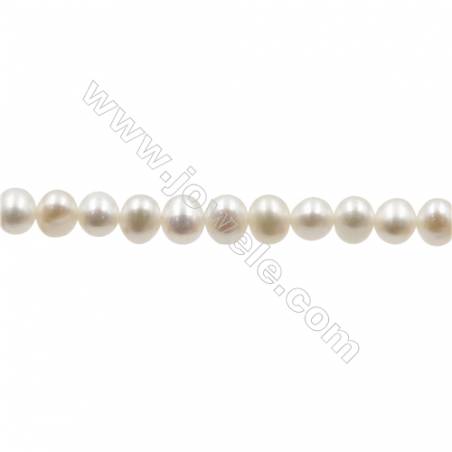 Natural Fresh Water Pearl  White  Size 5~5.5 mm  Hole 0.7mm  15~16"/strand