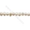 Natural Fresh Water Pearl  White  Size 6~7 mm  Hole 0.7mm  11~12"/strand