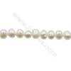 Natural Fresh Water Pearl  White  Size 4~4.3 mm  Hole 0.4mm  15~16"/strand