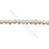 Perles culturelles perles d'eau douce blanche baroque sur fil  Taille 4~5mm  trou 0.4mm x1fil 15~16"