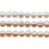 Perlas de agua dulce cultivada natural Multicolor Tamaño9~10mm Agujero0.7mm Longitud 39-40cm/tira